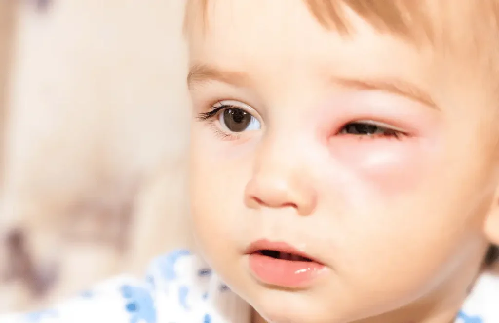 Wasp Sting On a Baby Eye Below